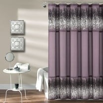 Lush Decor Shimmer Sequins Shower Curtain Purple/Black Single 70x72