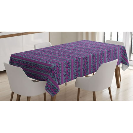

Snakeskin Print Tablecloth Repeating Glam Vibrant Wild Animal Skin Rectangle Satin Table Cover Accent for Dining Room and Kitchen 60 X 90 Fuchsia Turquoise by Ambesonne