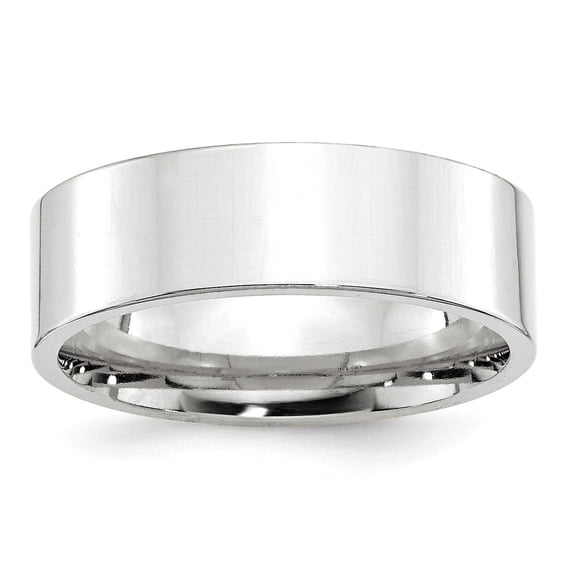 10KW 7mm Standard Flat Comfort Fit Band Size 10.5 in 10k White Gold