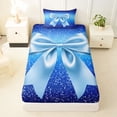 thumbnail image 3 of Erosebridal Girls Princess Ribbon Bow Twin Sheet Sets 3pcs,Teens Gradient Bling Glitter Print Bedding,Ultra Soft Home Decor, 3 of 5