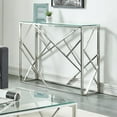 thumbnail image 4 of Console contemporaine en acier inoxydable et verre – argent, 4 of 4