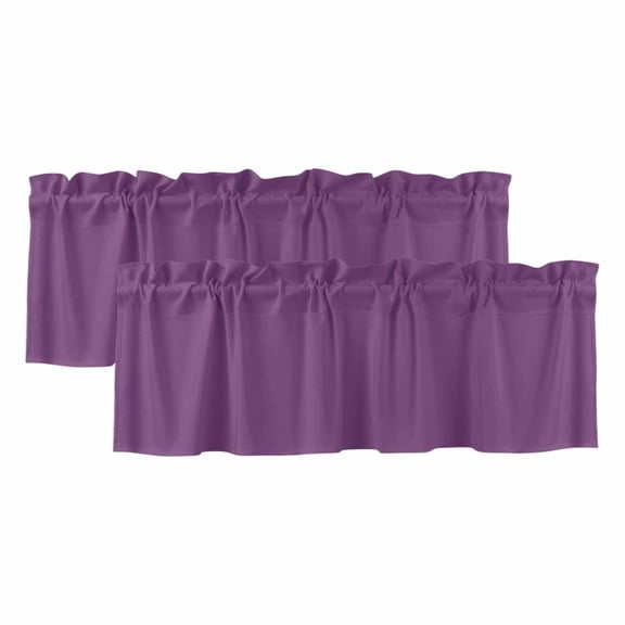 2 Pack Purple Valance for Window Simple Background Modern Solid Color Monochrome Kitchen Valance Rod Pocket Short Curtain Topper Decorative Window Treatment for Living Room Bedroom 60"x18"