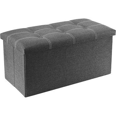 EGUOO 30" Ottoman Bench Holds 350lbs Collapsible Storage Footstool for Bedroom Living Room