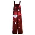 thumbnail image 5 of Fgvctg Valentine's Day Womens Jumpsuits Wide Leg Pant Casual Overall Love Heart Graphic Sleeveless Spaghetti Straps Jumpsuits Rompers Bib Overalls Plus Size Sprimg Pants With Pockets Red M, 5 of 5