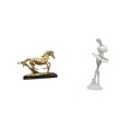 thumbnail image 1 of Figura de caballo en miniatura, escultura decorativa de escritorio, estatua de bailarina, material de resina, ideal para regalar, decoración del hogar, 1 of 8