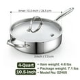 thumbnail image 5 of Cooks Standard Multi-Ply Clad Stainless Steel Deep Saute Pan, 4-Quart Jumbo Cooker with Helper Handle, Induction Frying Pan Skillet with Lid Heavy Duty Cookware, 5 of 8