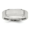 thumbnail image 6 of 925 Sterling Silver Rhodium-plated 6mm Brushed Fancy Band Ring Size 9.5, 6 of 7