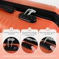 thumbnail image 4 of 3 Piece Hardside Luggage Set Expandable Suitcase with Spinner Wheels,Lightweight Hardshell Suitcase Set 20in24in28in, Orange, SQ249, 4 of 9