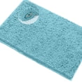 thumbnail image 2 of LuxUrux Extra-Soft Plush Shaggy Spa Blue Chenille Microfiber Bath Rug, 20" x 29.5", 2 of 5
