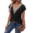 thumbnail image 3 of Fantaslook Lace Womens Blouses Cap Sleeve V Neck T Shirts for Women Summer Casual Tops, 3 of 9