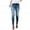 Blue, variant on vigerkar Women's High Rise Skinny Stretch Ripped Destroyed Jeans High Waisted Denim Pants Blue, L