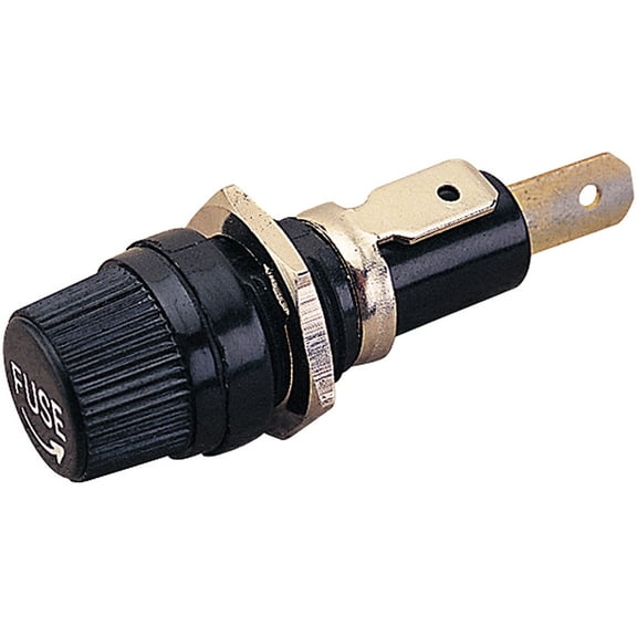 Sea Dog Round Fuse Holder Spade Terminal, 15 Amp, 12V