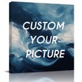 thumbnail image 2 of Blue Abstract Art Wall Art Painting on Canvas, Modern Waves Art Canvas Art Home Prints Wall Art Framed Modern Artwork for Living Room Bedroom Wall Decor 12x12in, 2 of 9