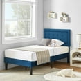thumbnail image 5 of KHD Javlergo Modern Upholstered Platform Bed Frame with Height Adjustable Tufted Headboard Blue Twin, 5 of 5