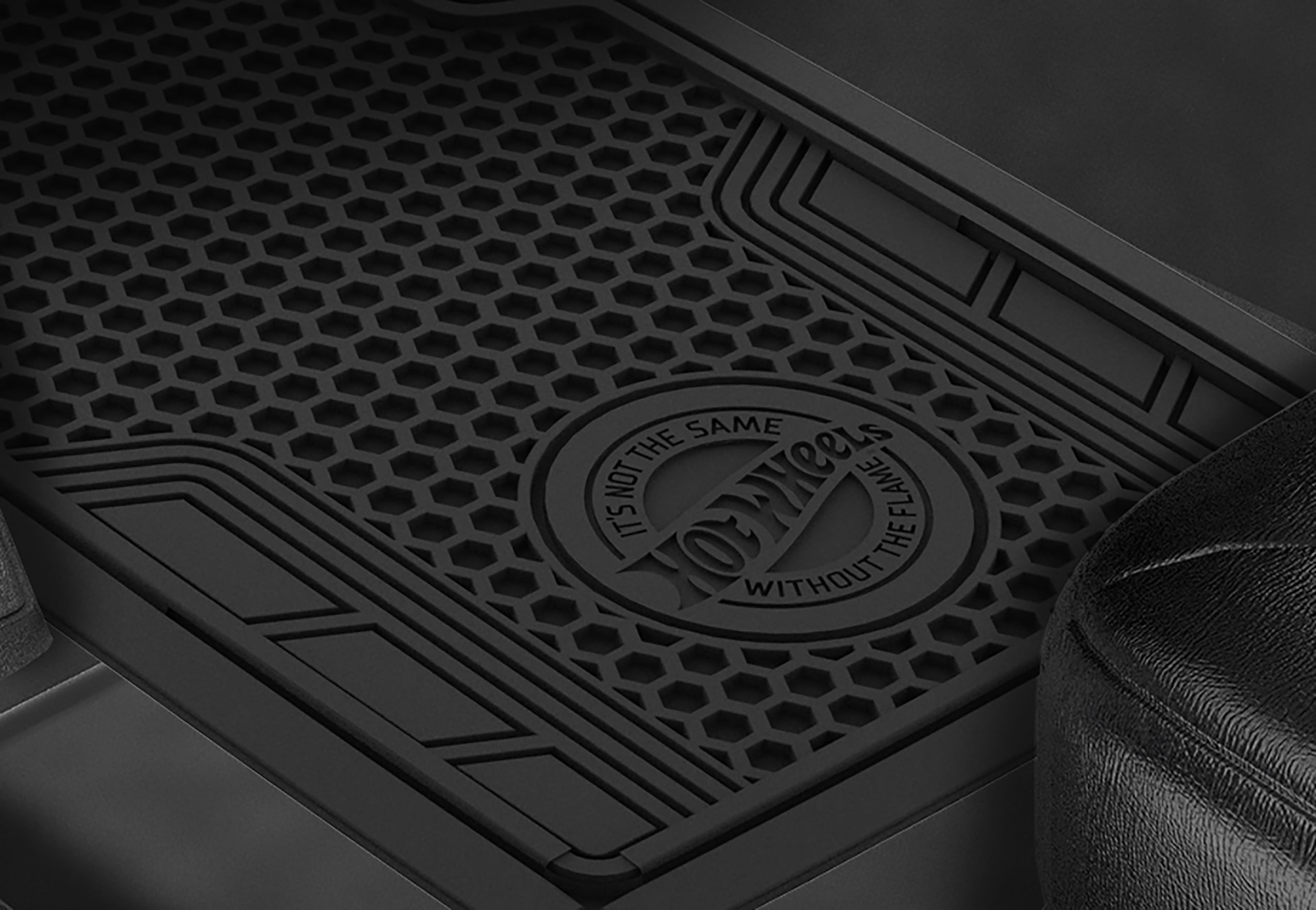 Hot Wheels Premium Honeycomb Design 2pc Rubber Floor Mat Set. Ideal for Cars, Trucks and SUV's.