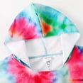 thumbnail image 4 of GYRATEDREAM Girls Swim Cover-Up Hooded Short Sleeve Tie Dye Beach Sundress Kids Child Summer Quick Dry Poncho Rash Guards 7 Years-11 Years, 4 of 8