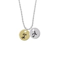 thumbnail image 2 of Delight Jewelry Goldtone Large Disc Letter - I - 3/4'' Silvertone Script Initial Disc - A - Charm Necklace, 20"+3", 2 of 4