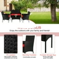 thumbnail image 3 of YRLLENSDAN Patio Furniture Set 4 Piece, Wicker Sofa Set Rattan Chair Outdoor Indoor Wicker Sofa with with Cushions & Coffee Table Bistro Sets for Patio Backyard Lawn Patio Chair (Red), 3 of 7