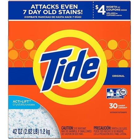 Tide Original HE Turbo Powder Laundry Detergent, 30 Loads, 42 Oz