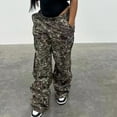 thumbnail image 4 of Lindreshi Leggings for Women Clearance Women's Fashion Casual Camouflage Printed Overalls, 4 of 6