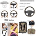 thumbnail image 4 of Qpednta 15Pcs Duck Camo Bow Car Seat Covers Full Set Universal, Steering Wheel Cover, Seat Belt Pads, Trash Can, Cup Coasters, Vent Pouch, View Mirror Cover, Keychain, Easy to Install, 4 of 7