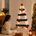 thumbnail image 5 of Hanging Christmas Tree with Lights, Wall Hanging Christmas Decoration, Tinsel Christmas Tree Wall Decor for Small Spaces, Apartment Indoor Holiday Decoration, 5 of 6