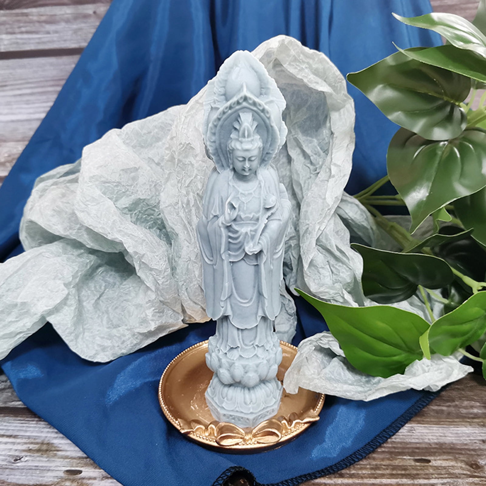 JZROCKER Guanyin Buddha Statue Silicone Mold Candle Aromatherapy Soap Making Mould