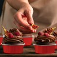 thumbnail image 7 of 150 Pcs Disposable Ramekins with Lids 8 oz Creme Brulee Ramekin Aluminum Foil Cup Cupcake Liner Baking Valentines Disposable Muffin Tin Pan Cheesecake Container (Red,Silver), 7 of 7