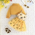 thumbnail image 6 of Kogui Dress for New Born Baby Girls Girls Long Sleeve Dresses Kids Crew Neck DressSize 9 12 Months(Yellow,9-12 Months), 6 of 8