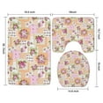 thumbnail image 3 of Pioneer Flower Floral Print Pattern Bathroom Rugs Sets 3 Piece,Toilet Cover Set,Absorbent Non Slip Bathroom Mats Sets with U-Shaped Contour Rug Toilet Rug Set, 3 of 5
