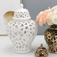 thumbnail image 2 of 28cm White Ginger Jar Glazed Creative Decoration Crafts Ceramic Vase for Table Floral Arrangement, 2 of 7