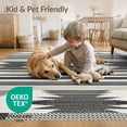 thumbnail image 4 of ODIKA 9'x12' Washable Area Rug Under Bold Door Stripes Boho Layering Striped Border Doormat for Master Suite, California King, Bed, Non-Shedding, Easy Care, 4 of 7