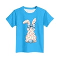 thumbnail image 5 of Amidoa Summer Girls Short Sleeve Graphic Crewneck Cute Easter Shirts Pullover Tees, 5 of 5