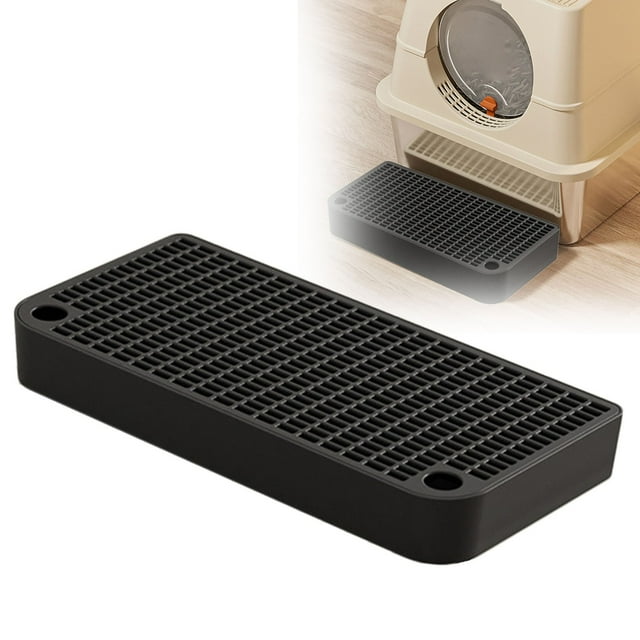 WHEANG Cat Litter Ramp For Elevated Cat Litter Box Double Layered Trapper With Filter Function Easy Clean Non Slip Step And Stai