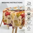 thumbnail image 6 of Leaf Fall Tablecloth Round 60 Inch Thanksgiving Tablecloth Circular Waterproof Maple Leaf Tablecloth Cloths Washable Polyester Tabletop Runner for Kitchen Party Picnic Dining Decor, 6 of 6