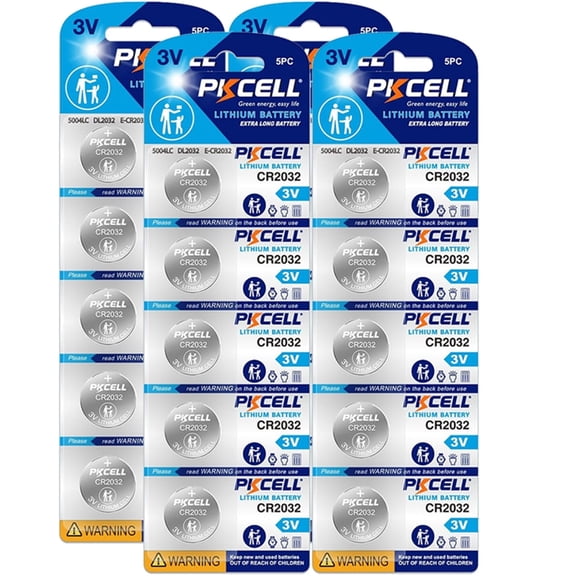 PKCELL CR2032 Lithium Coin Battery 3V, 20 Pack