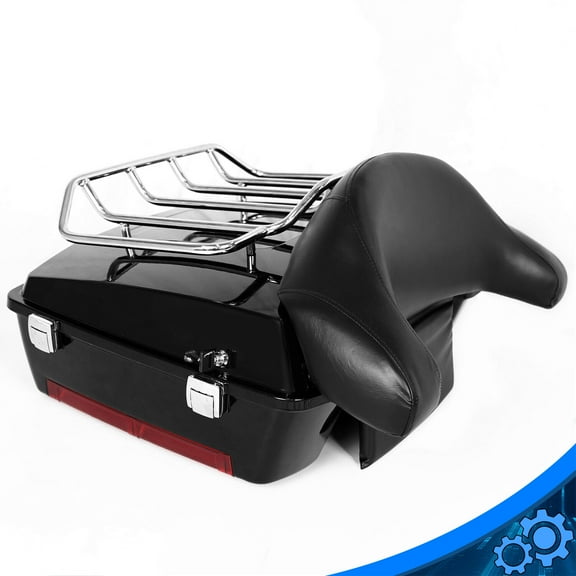 10.7" Chopped Pack Luggage Trunk w/ Rack For Harley Davidson Touring 1997-2013