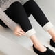 thumbnail image 3 of Medias térmicas Minnieouse de poliéster color de piel para mujer leggings térmicos forrados negro, 3 of 6