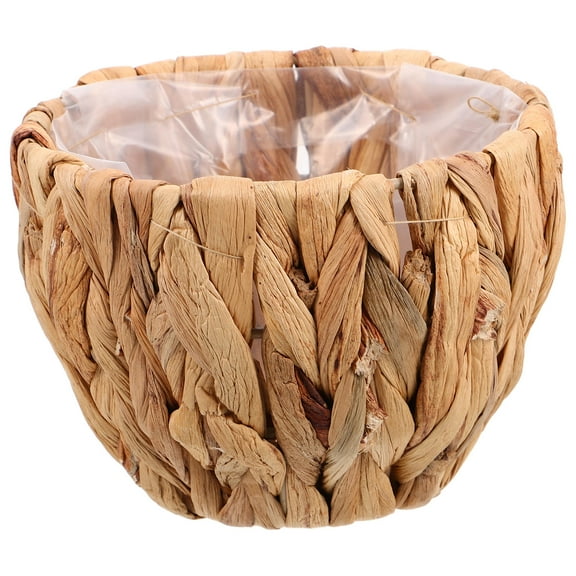 Raindrops Brown Woven Grass Basket for Stylish Storage and Home Decoration, and
