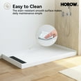thumbnail image 4 of HOROW 60"L x 32"W Shower Base,Acrylic with Rectangular Stainless Steel Matte Black Drain and Cover,Left Drain Location, 4 of 7