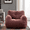 Bean Paste Red, variant on Domiluxe Bean Bag Chairs for Adults,Teddy Fabric Fluffy and Lazy Sofa with Armrests,Comfy BeanBag Sofa with Memory Sponge for Living Room,Bedroom,Ivory