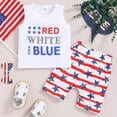thumbnail image 2 of enyan Baby Boy 4th of July Outfits Short Sleeve Tee Shirt and Casual Shorts Fourth of July Summer Outfit,White,6-9 Months, 2 of 7