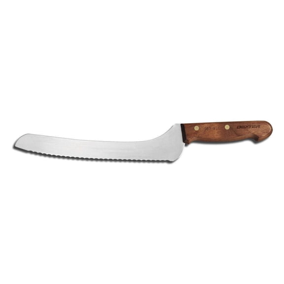 Dexter-Russel 13390 9” Bread Knife, Scalloped Offset, High-Carbon Steel Blade, Hand-Honed Edge, Rosewood Handle, Made in USA‌​‍​​‌‌​‌‌‍​​‌‌​‌