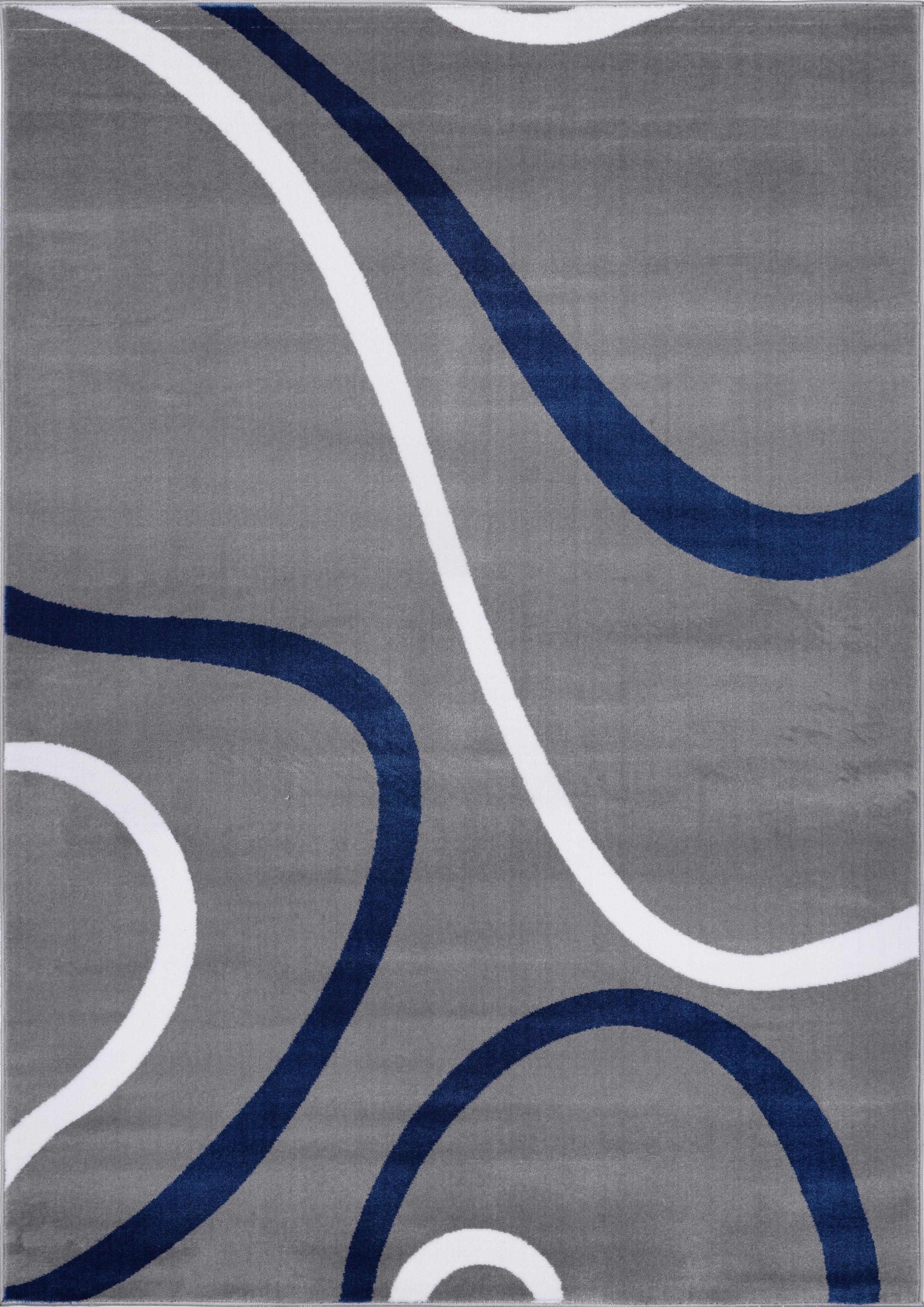 Tapis Ovale Bleu Signé Greg Natale – Collection Stella Diva, Laine Et Coton, Fait Main, Taille Au Choix (0.5x8 / 6x9 / 8x10)