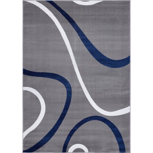 Modern Contemporary Spiral Pattern Straps Minimalistic Design Area Rug Carpet Tapis For Living Room Bedroom Grey White Blue 4x6 5x8 6x9 8x10 Feet