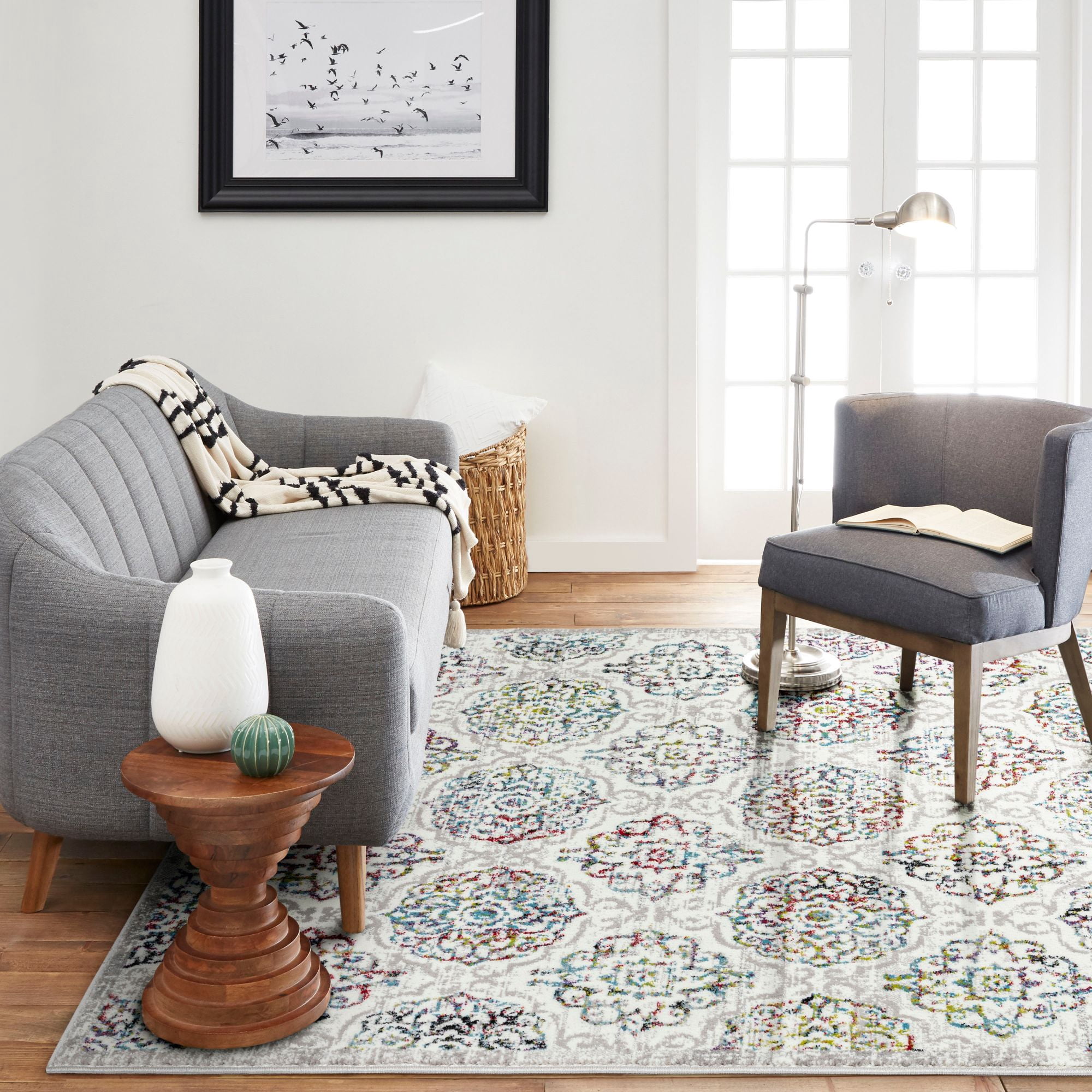 Home Dynamix Boho Andorra Area Rug, Ivory/Pink, 5'2"x7'2"