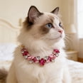 thumbnail image 1 of Adjustable Rhinestone Crystal Pet Necklace, Bling Cat Dog Collar for Small Medium Pets, Wedding Party Holiday Accessory, Pink Yellow Purple, 18-48 cm, 1 of 6