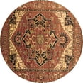 thumbnail image 1 of Ahgly Company Indoor Round Oriental Brown Industrial Area Rugs, 5' Round, 1 of 4