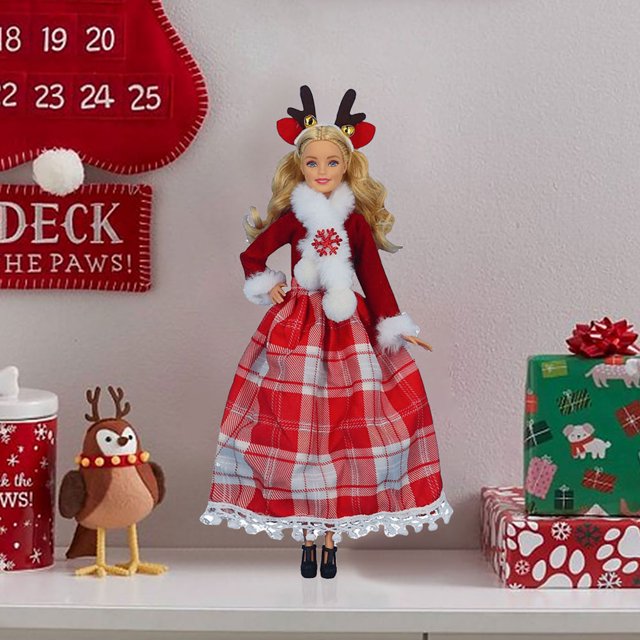 Conjunto De Ropa Para Muñecas Santa Elf Conjunto de disfraz de elfo navideño, pantalones, sombrero, regalo de Feliz Navidad (SD21)