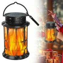 BinKFF Solar Lanterns Outdoor Lights, Upgraded Flickering Flames Hanging Solar Lights for Outside, Solar Powered Lantern Waterproof, Lanterns Decorative for Yard Patio Garden Decor